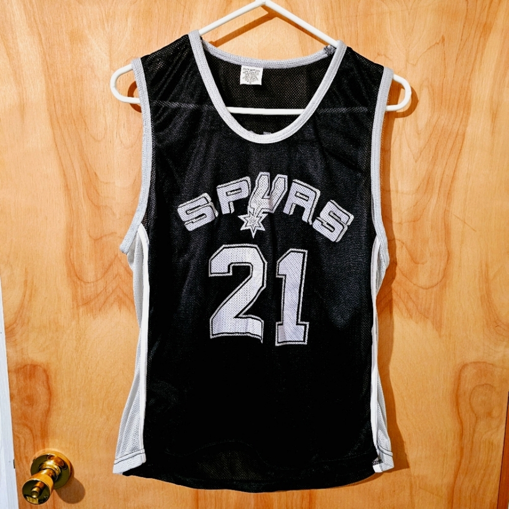 Tim Duncan 21 SPURS Basketball Jersey M